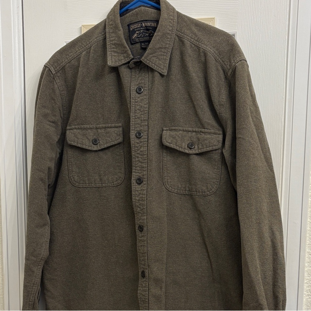 Grizzly Mountain Men's Olive Shirt Jacket, size XL